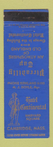 Matchbook Cover - Hotel Continental Cambridge MA
