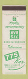 Matchbook Cover - 775 Bar Cincinnati OH