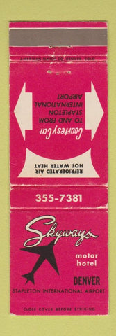 Matchbook Cover - Skyways Motor Hotel Denver Colorado WEAR