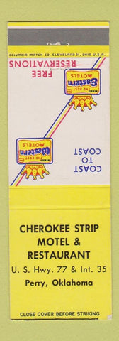 Matchbook Cover - Cherokee Strip Motel Restaurant Perry OK