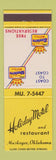 Matchbook Cover - Holiday Motel Muskogee OK Best WEstern