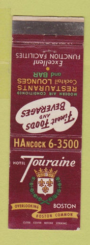 Matchbook Cover - Hotel Touraine Boston MA