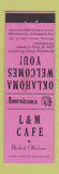 Matchbook Cover - L&M Cafe Newkirk OK Perkins Americana WEAR
