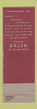 Matchbook Cover - Gruen Watches Jules Jewelry Denver Colorado