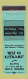 Matchbook Cover - West 4th Kleen O Mat Laundry Pueblo Colorado
