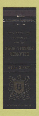 Matchbook Cover - Belanger Funeral Home Three Rivers MA