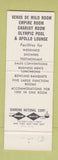 Matchbook Cover - Venus de Milo Restaurant Swansea MA