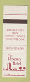 Matchbook Cover - Regency Hotel Denver Colorado