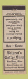 Matchbook Cover - Balyeat's Coffee Shop Restaurant Van Wert OH