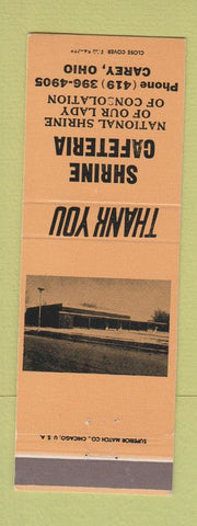 Matchbook Cover - Shrine Cafeteria Carey OH