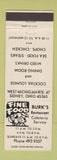 Matchbook Cover - Burk's Restaurant Sidney OH