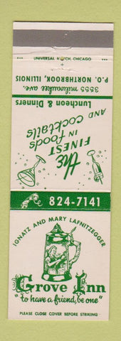 Matchbook Cover - Grove Inn Northbrook IL Beer Stein