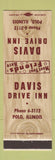 Matchbook Cover - Davis Drive Inn Polo IL