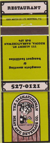 Matchbook Cover - Saskatchewan Meat  and  Beverage Regina SK