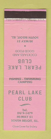 Matchbook Cover - Pearl Lake Club South Beloit IL