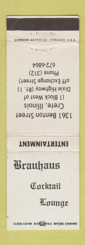 Matchbook Cover - Brauhaus Cocktail Lounge Crete IL
