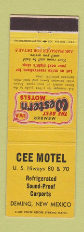 Matchbook Cover - Cee Motel Deming NM Best Western