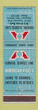 Matchbook Cover - General Service Auto Parts Tucumcari NM