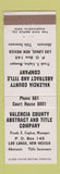Matchbook Cover - Valencia County Abstract Title Los Lunas NM