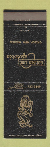 Matchbook Cover - Golden Lion Cafeteria Gallup NM