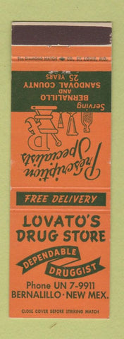 Matchbook Cover - Lovato's Drug Store Bernalillo NM