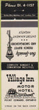 Matchbook Cover - Vilalge Inn Motor Hotel Point Edward ON