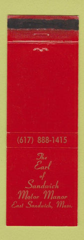 Matchbook Cover - Earl of Sandwich Motor Manor East Sandwich MA WEAR