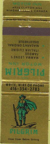 Matchbook Cover - Pigrim Motor Inn Niagara Falls  Canada