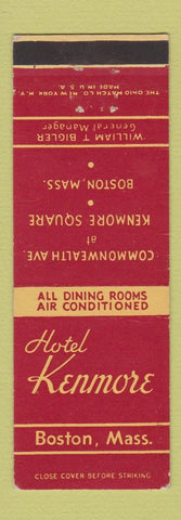 Matchbook Cover - Hotel Kenmore Boston MA