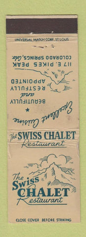 Matchbook Cover - The Swiss Chalet Restaurant Colorado Springs WEAR