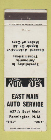 Matchbook Cover - East Main Auto Service Farmington NM