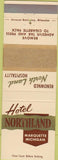 Matchbook Cover - Hotel Northland Marquette MI