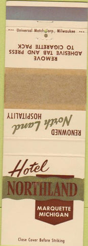 Matchbook Cover - Hotel Northland Marquette MI
