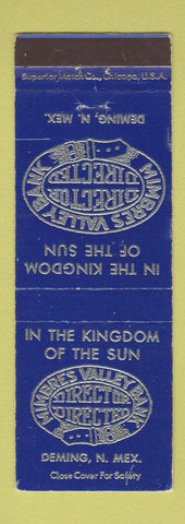 Matchbook Cover - Mimbres Valley Bank Deming NM