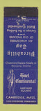 Matchbook Cover - Hotel Continental Cambridge MA