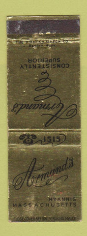 Matchbook Cover - Armand's Hyannis MA restaurant WEAR