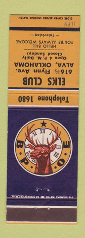 Matchbook Cover - Elks Club Alva OK