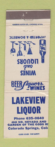 Matchbook Cover - Lakeview Liquor Colorado Springs WORN