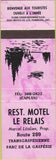 Matchbook Cover - Rest Motel Le Relais Parc De La Gaspesie