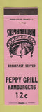 Matchbook Cover - Peppy Grill Hamburgers Indianapolis IN WORN