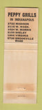 Matchbook Cover - Peppy Grill Hamburgers Indianapolis IN WORN