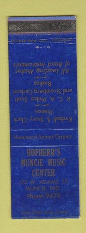 Matchbook Cover - Hofherr's Muncie Music Center RCA Philco Muncie IN WEAR