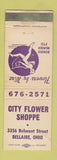 Matchbook Cover - City Flower Shop Bellaire OH WEAR FTD