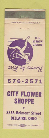 Matchbook Cover - City Flower Shop Bellaire OH WEAR FTD