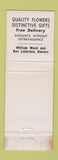 Matchbook Cover - Hourans Flowers Decatur IL WORN