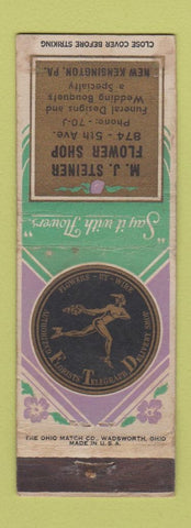Matchbook Cover - MJ Steiner Flower Shop New Kensington PA FTD WEAR