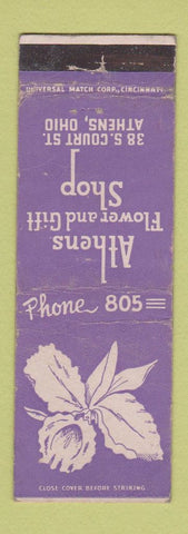 Matchbook Cover - Athens Flower Shop Athens OH orchid WEAR