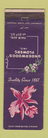 Matchbook Cover - Underwoods Flowers orchid WEAR
