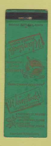 Matchbook Cover - Wenstock's Flowers Atlanta GA WORN
