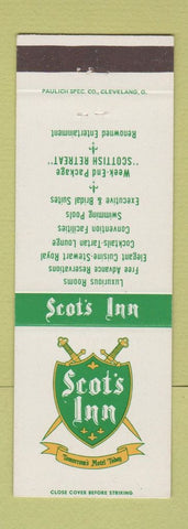 Matchbook Cover - Scot's Inn Columbus Springfield Piqua Lima OH